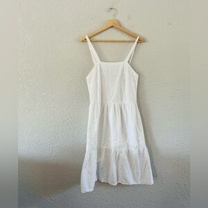 Able White Cotton Tiered Mini Dress